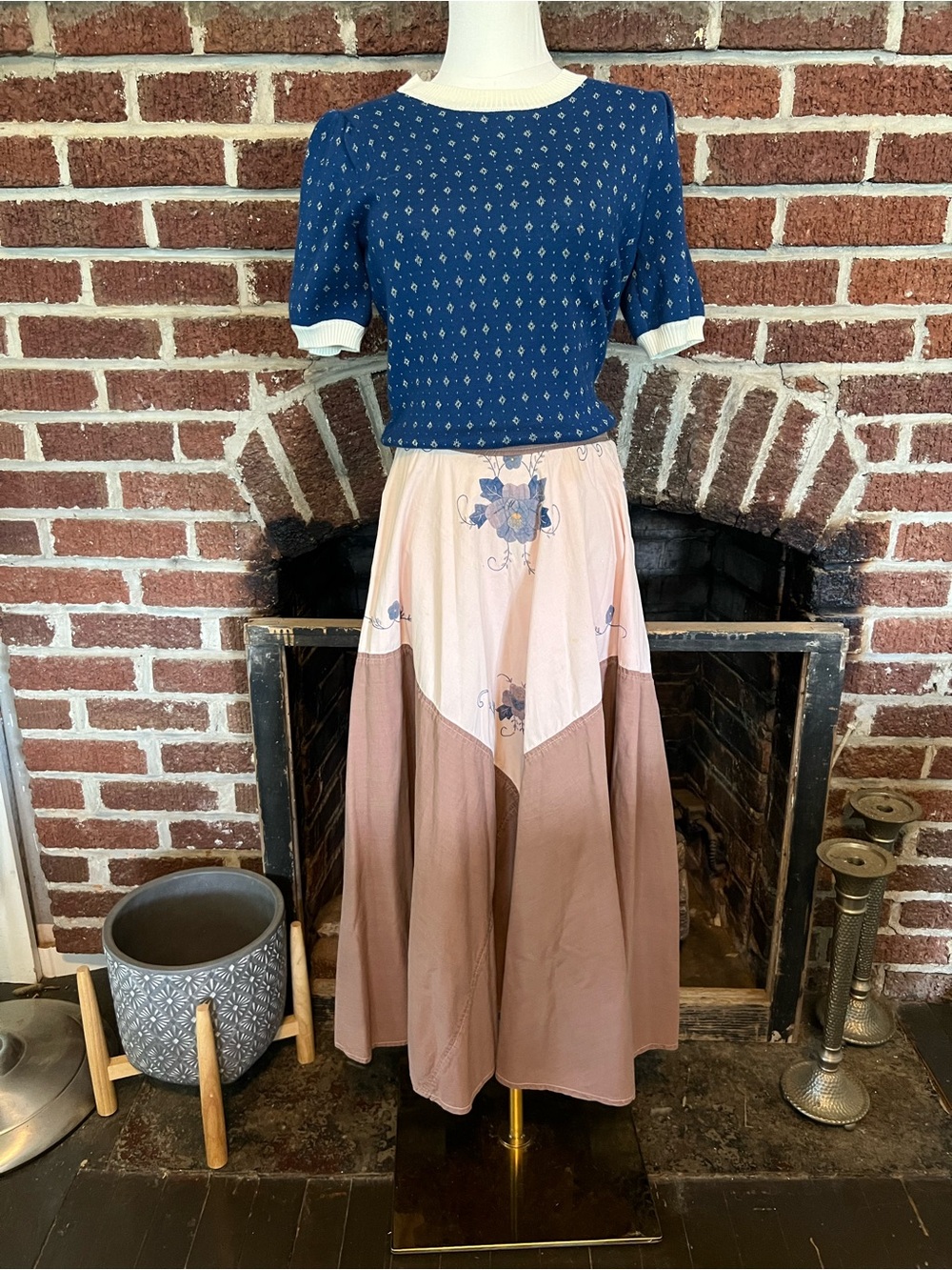VINTAGE the good earth two toned prairie skirt